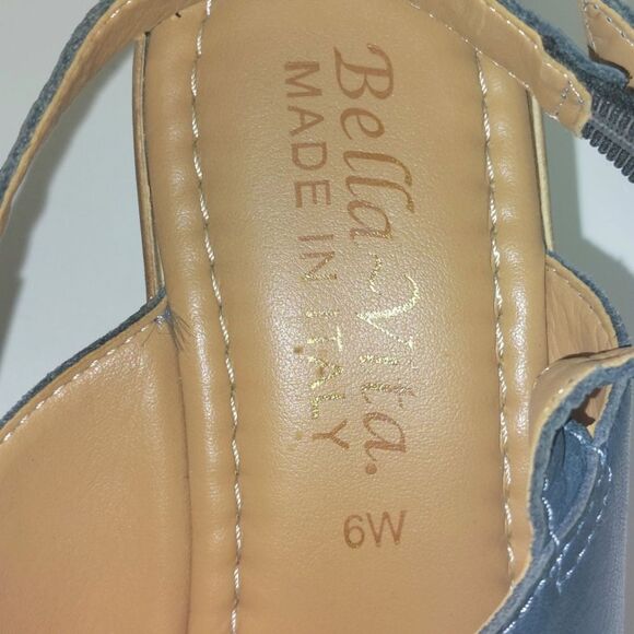 Bella Vita Women's Leather Teal Blue Wedge Sandals Size 6W EUC - Picture 9 of 11